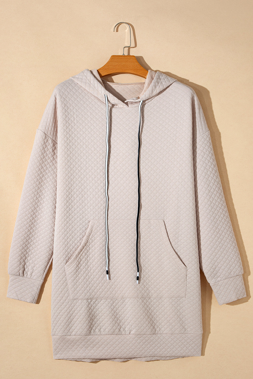 Kangaroo Pocket Quilted Hooded Casual Dress