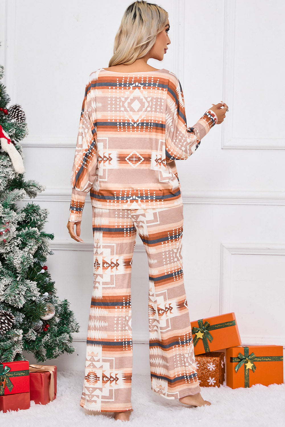 Multicolour Aztec Print Loungewear Set