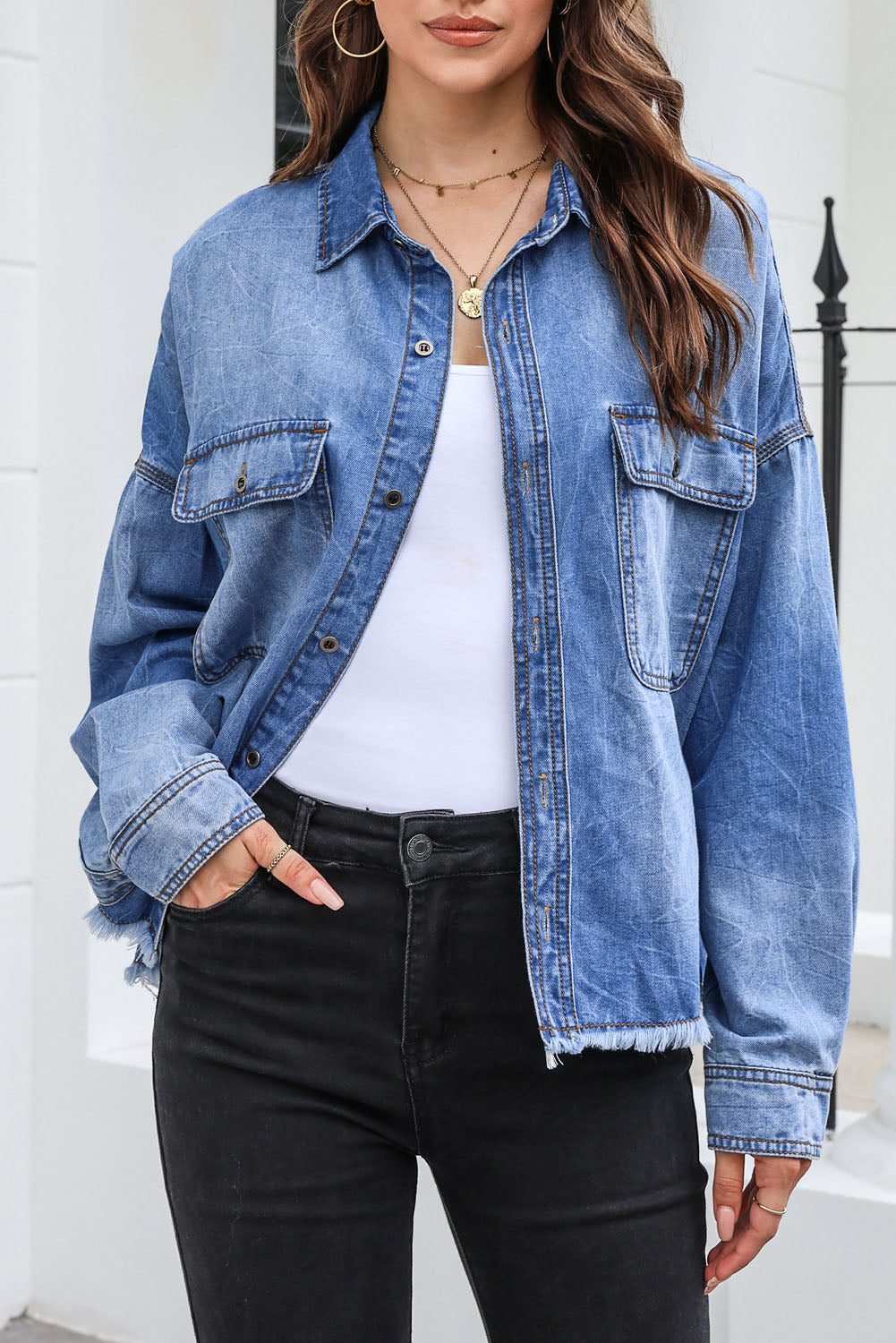 Fly Girl Sky Blue Denim Jacket