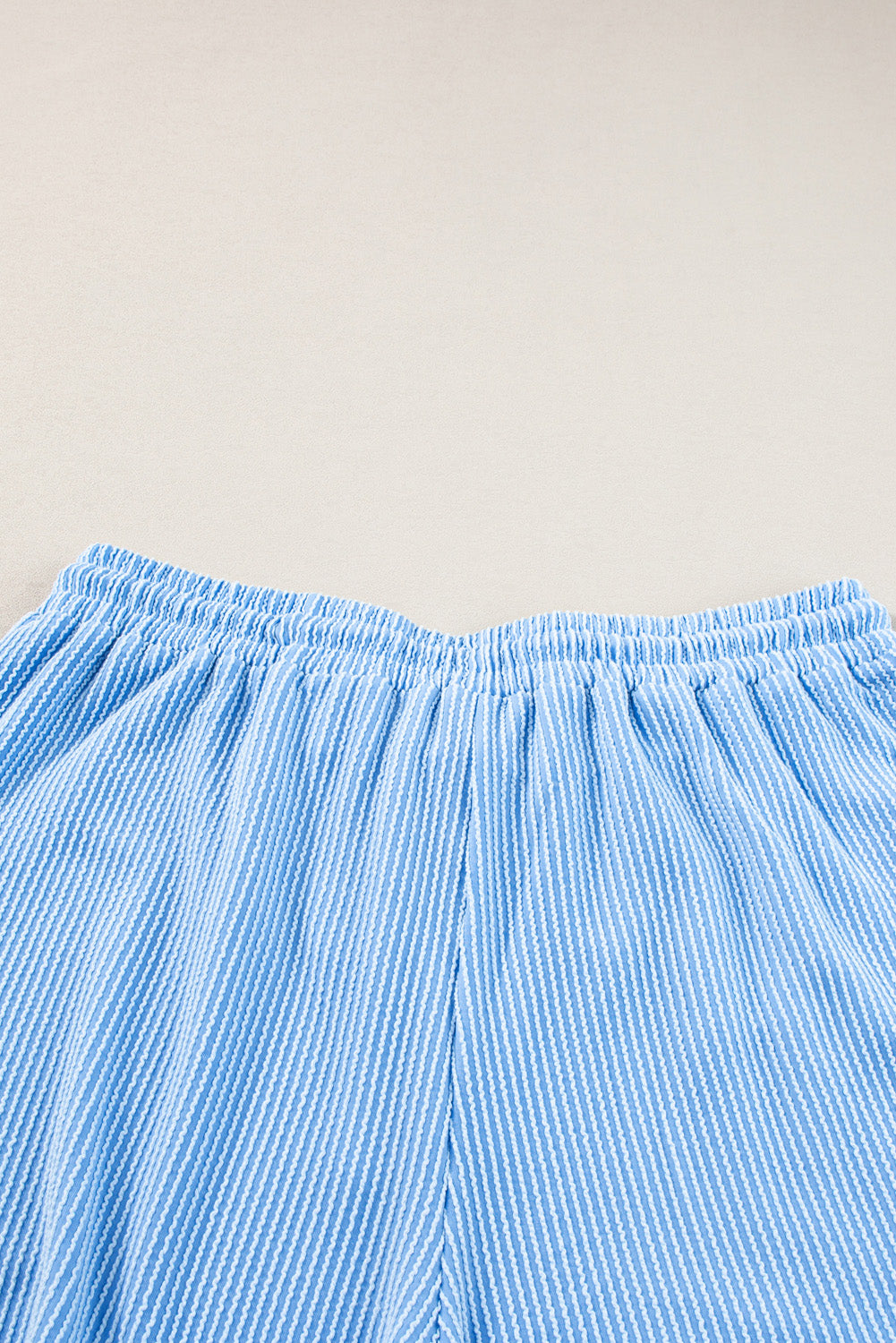 Light Blue Plus Size Long Sleeve Shorts Set