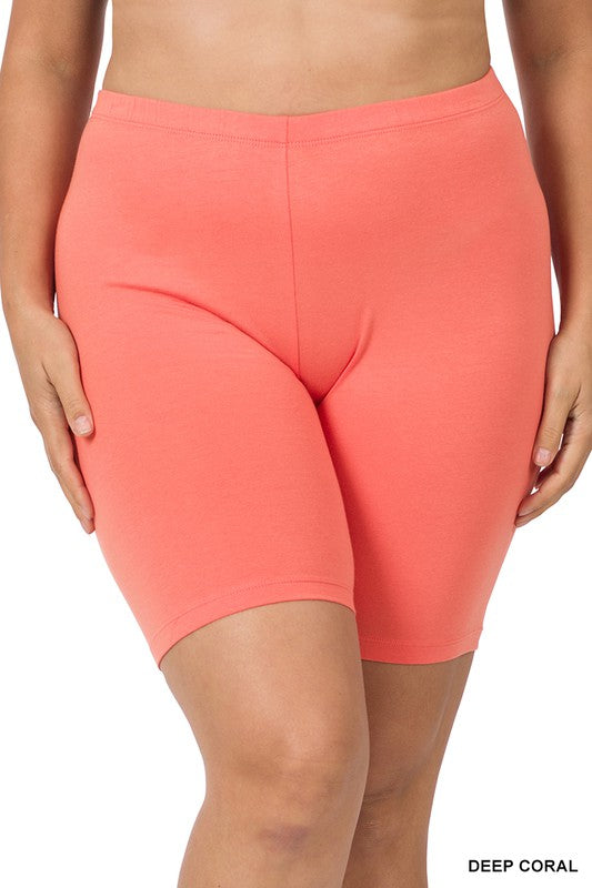 Plus Size Premium Cotton Biker Shorts