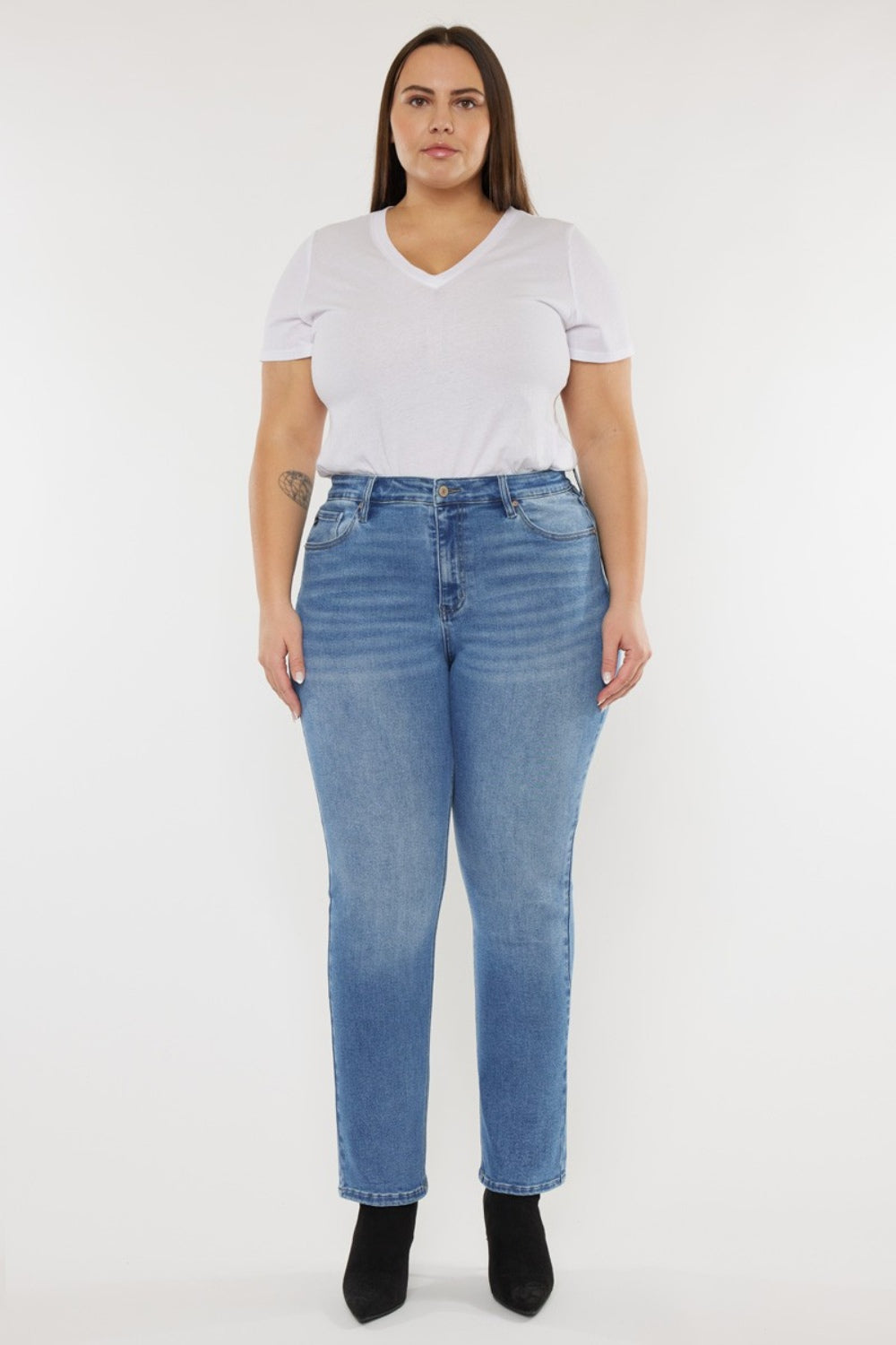 Plus Size Walk In The Park  High Waist Jeans