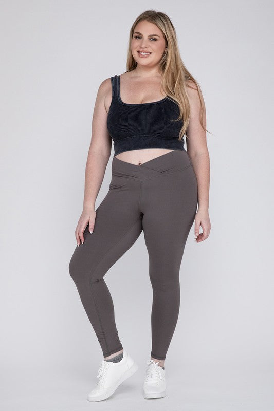 Plus Size V Waist Full Length Leggings