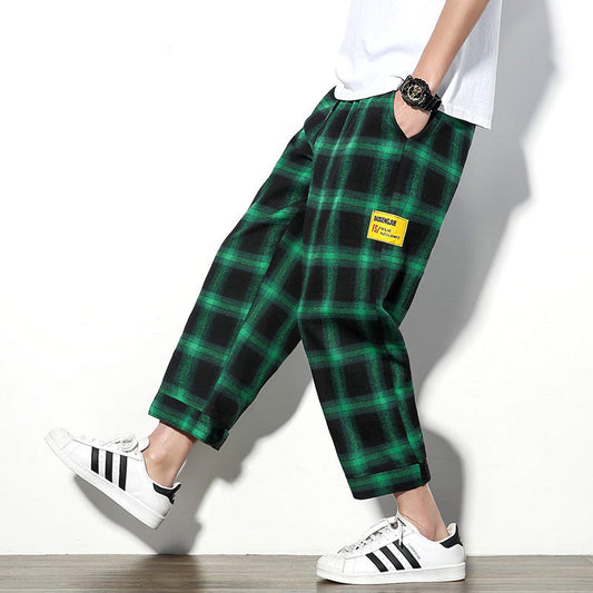 Plaid High Ankle sweatpants