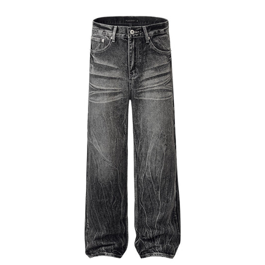 Water Ripple Straight Jeans For Men