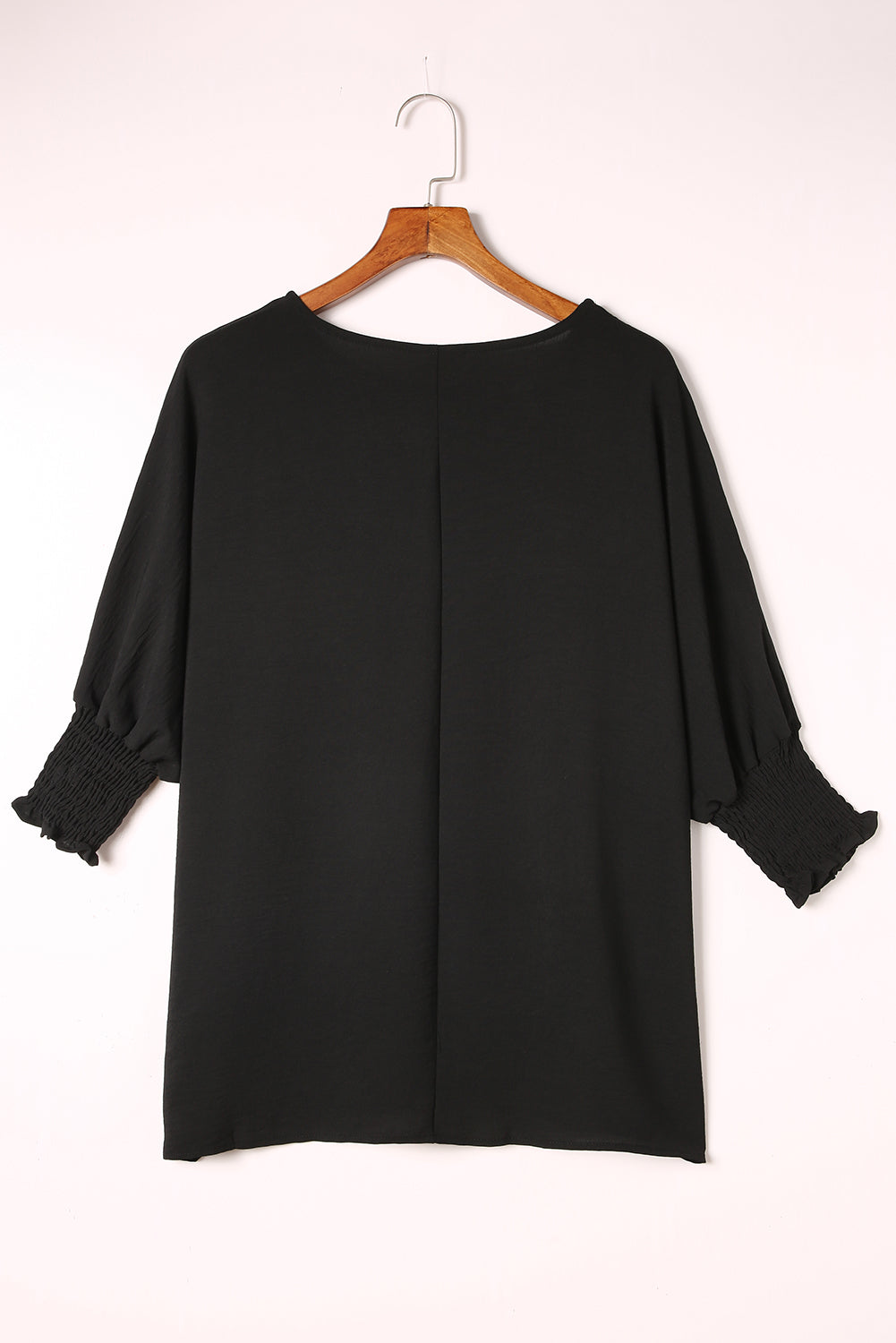 Black Batwing Sleeve Business Casual Blouse