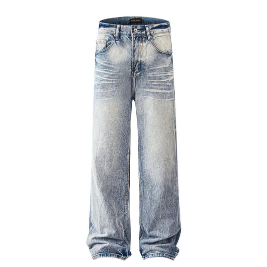 Retro Washed Worn Jeans Men