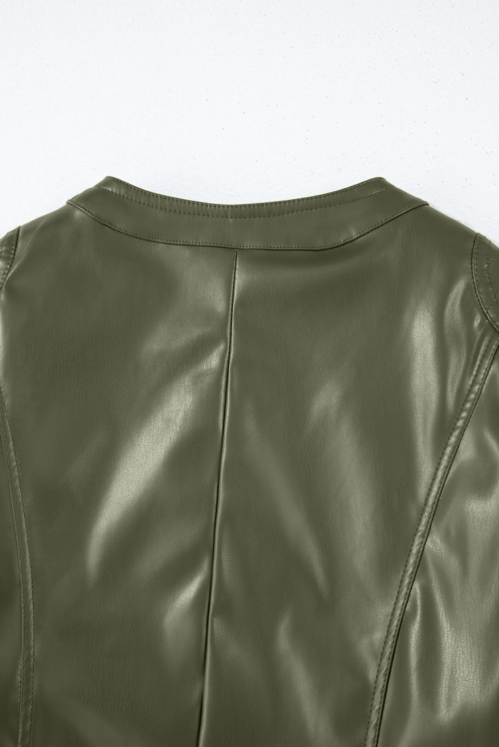 Faux Leather Slim Fit Bomber Jacket