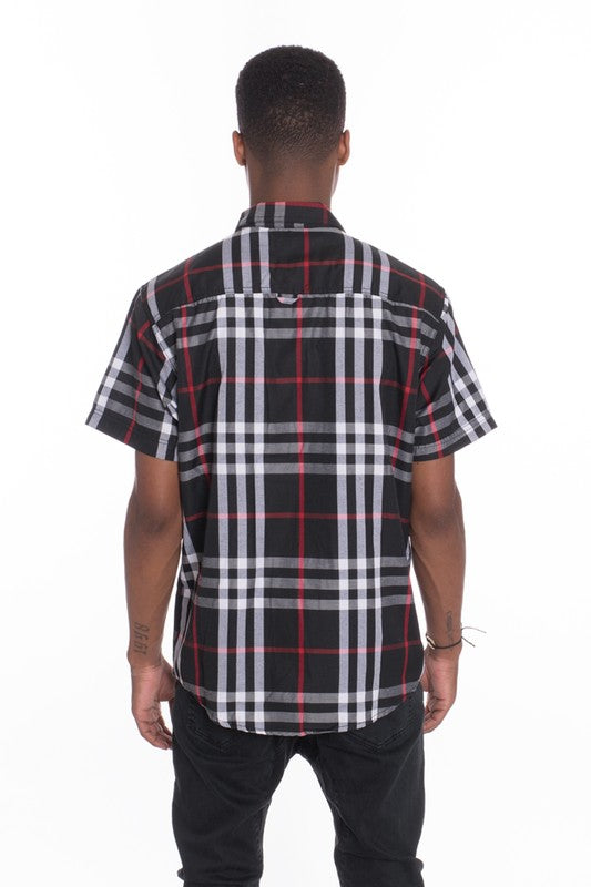 Men's Casual Short Sleeve Checker Shirts ( Up to 3X)