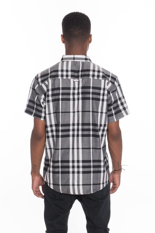 Men's Casual Short Sleeve Checker Shirts ( Up to 3X)