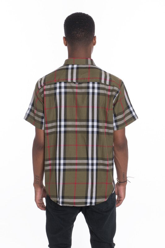 Men's Casual Short Sleeve Checker Shirts ( Up to 3X)