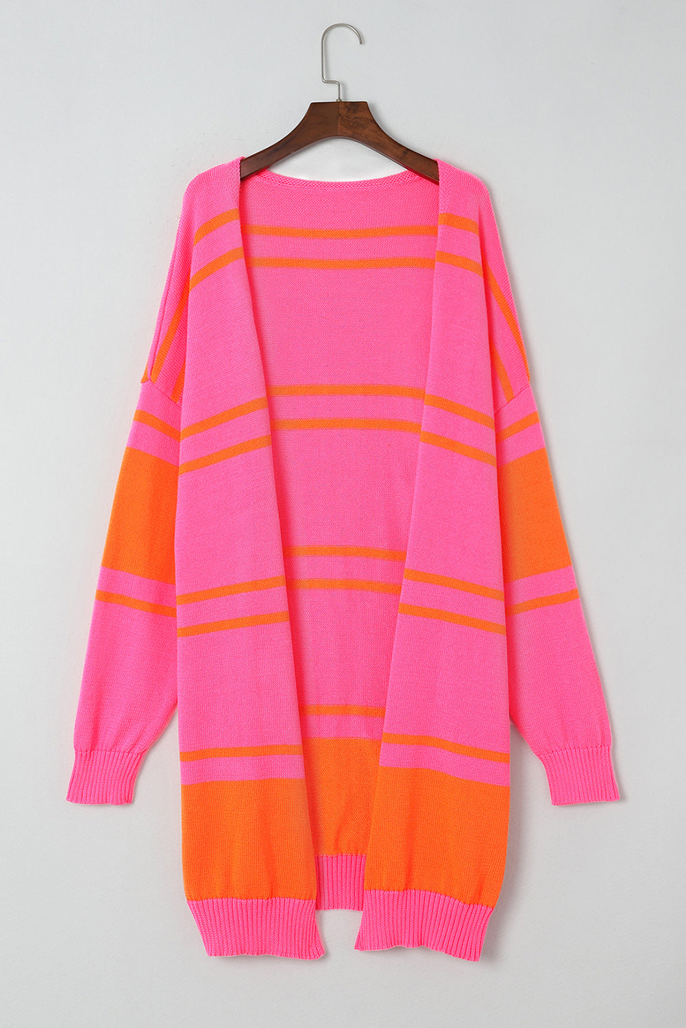 Multicolor Striped Long Sleeve Button Cardigan