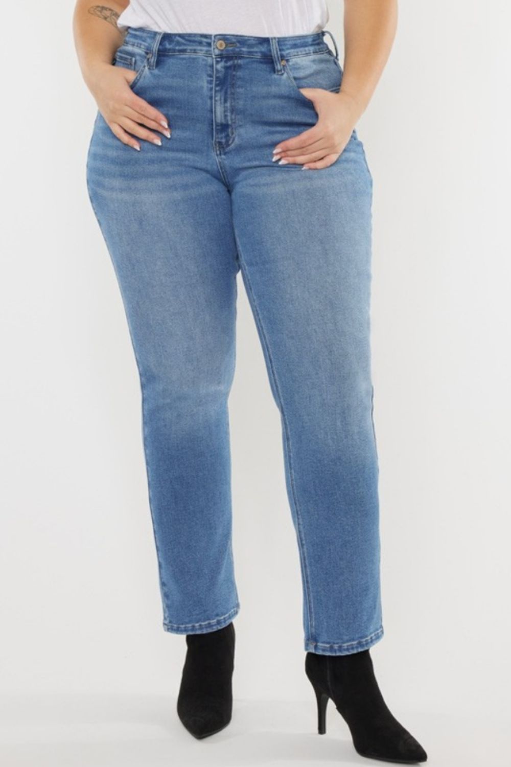 Plus Size Walk In The Park  High Waist Jeans