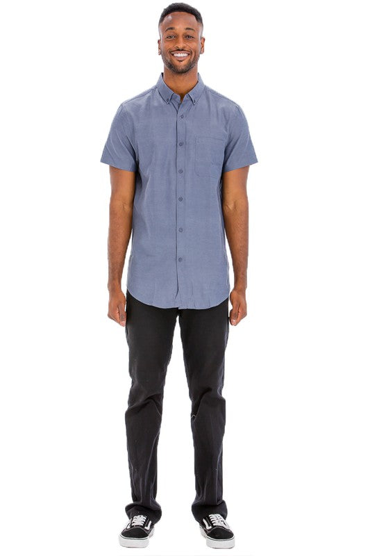 Men's Casual Short Sleeve Solid Shirts