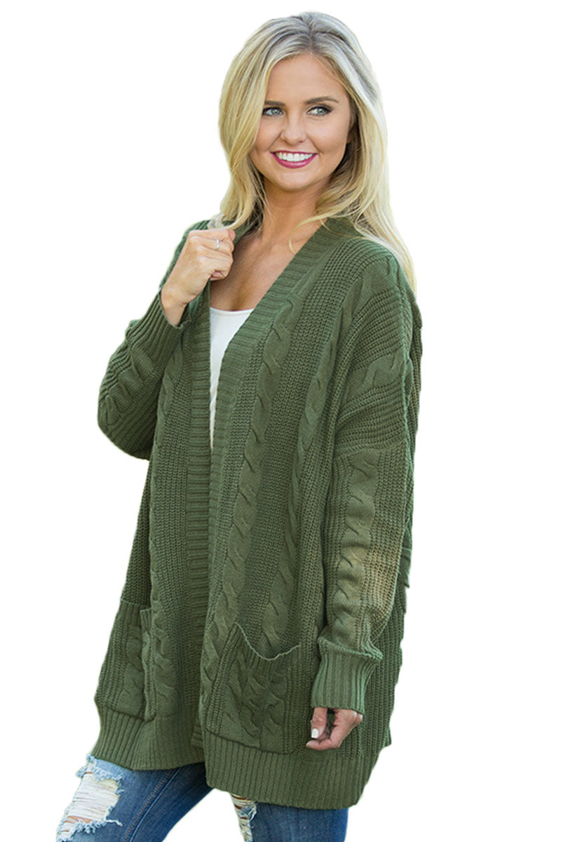 Knit Textured Long Cardigan (Up to size 4X)