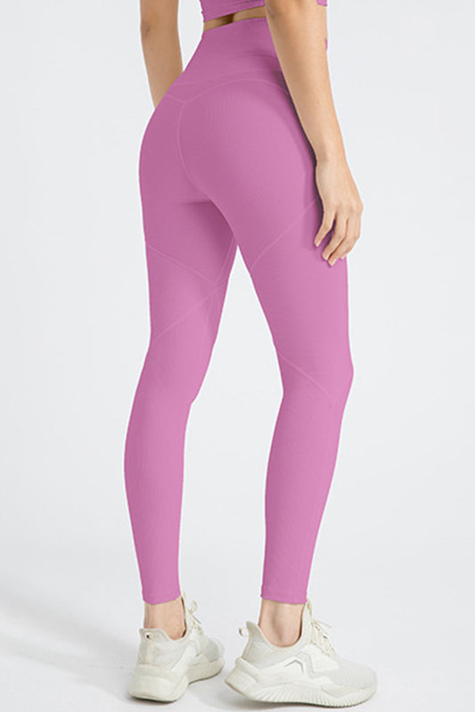 Exposed Seam Cross Waist Gym Leggings