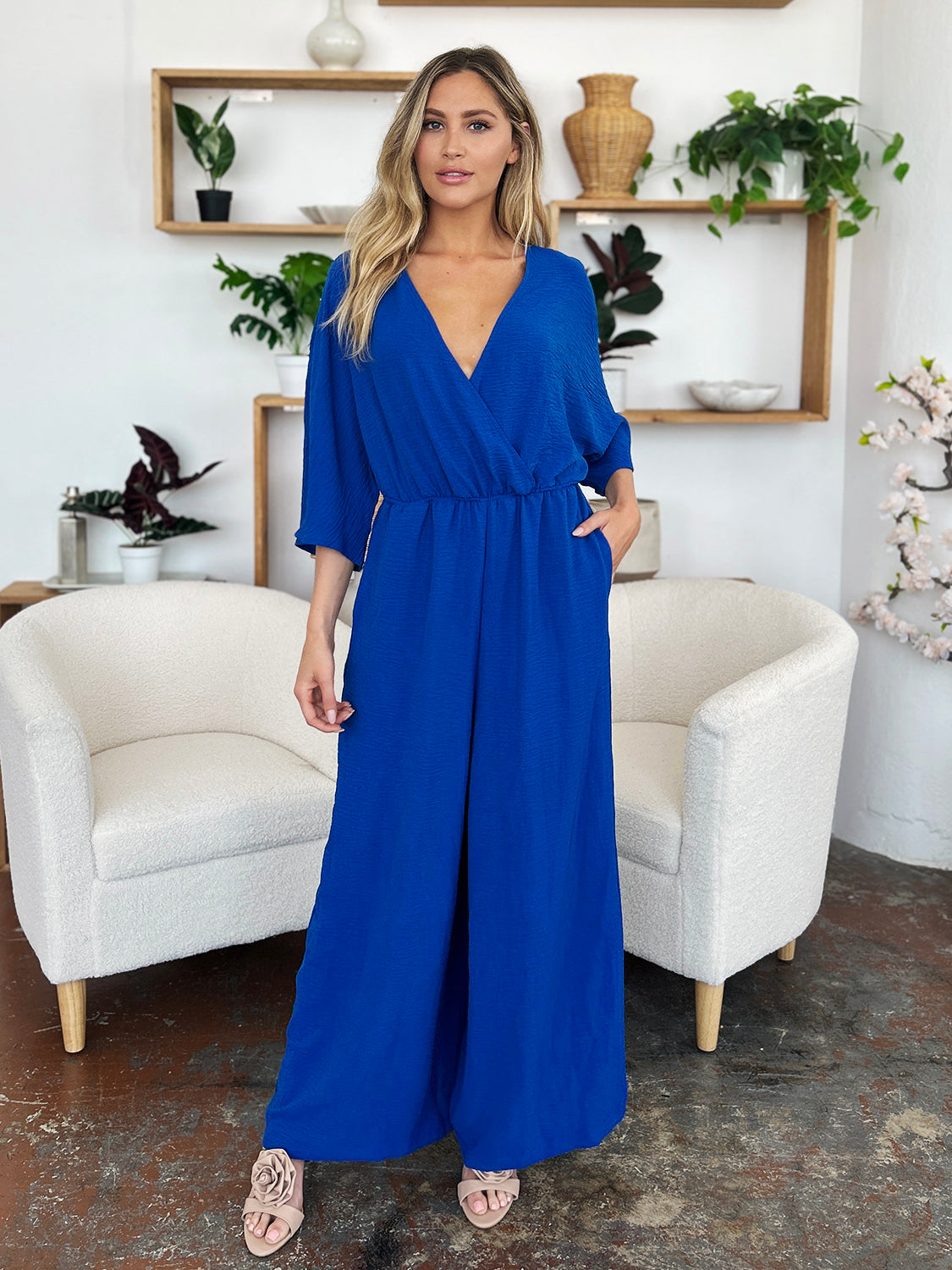 Double Take Plus Size Wide Leg Jumpsuit