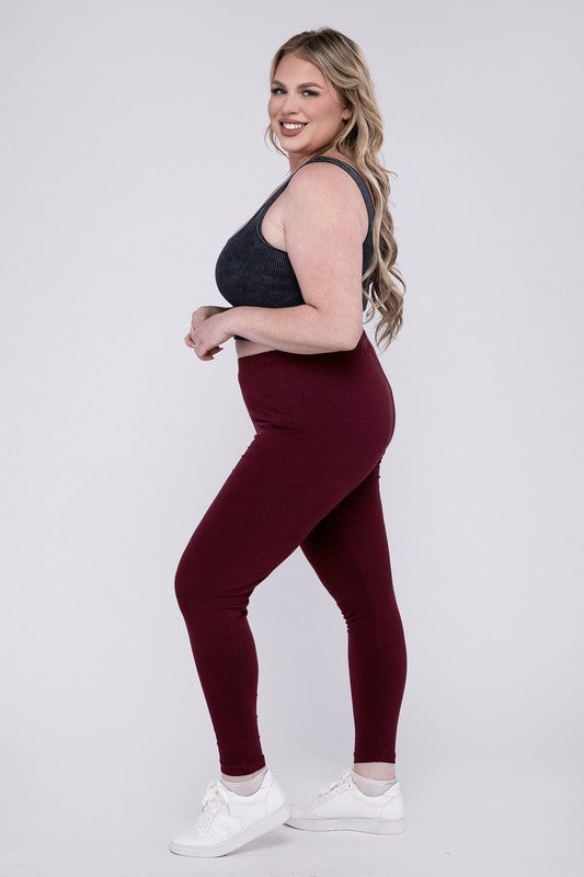 Plus Size Premium Cotton Full Length Leggings