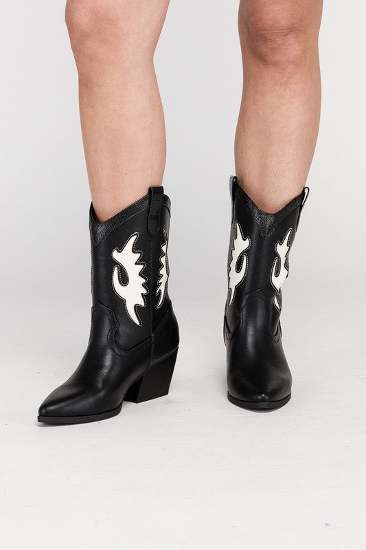 Fancy Cowboy Mid Height Boots