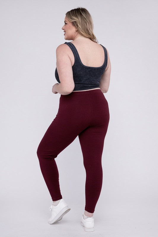 Plus Size Premium Cotton Full Length Leggings