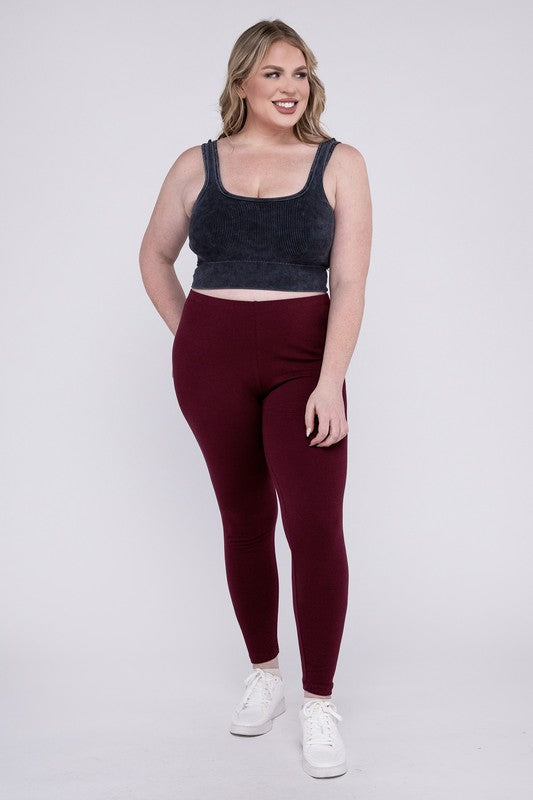 Plus Size Premium Cotton Full Length Leggings