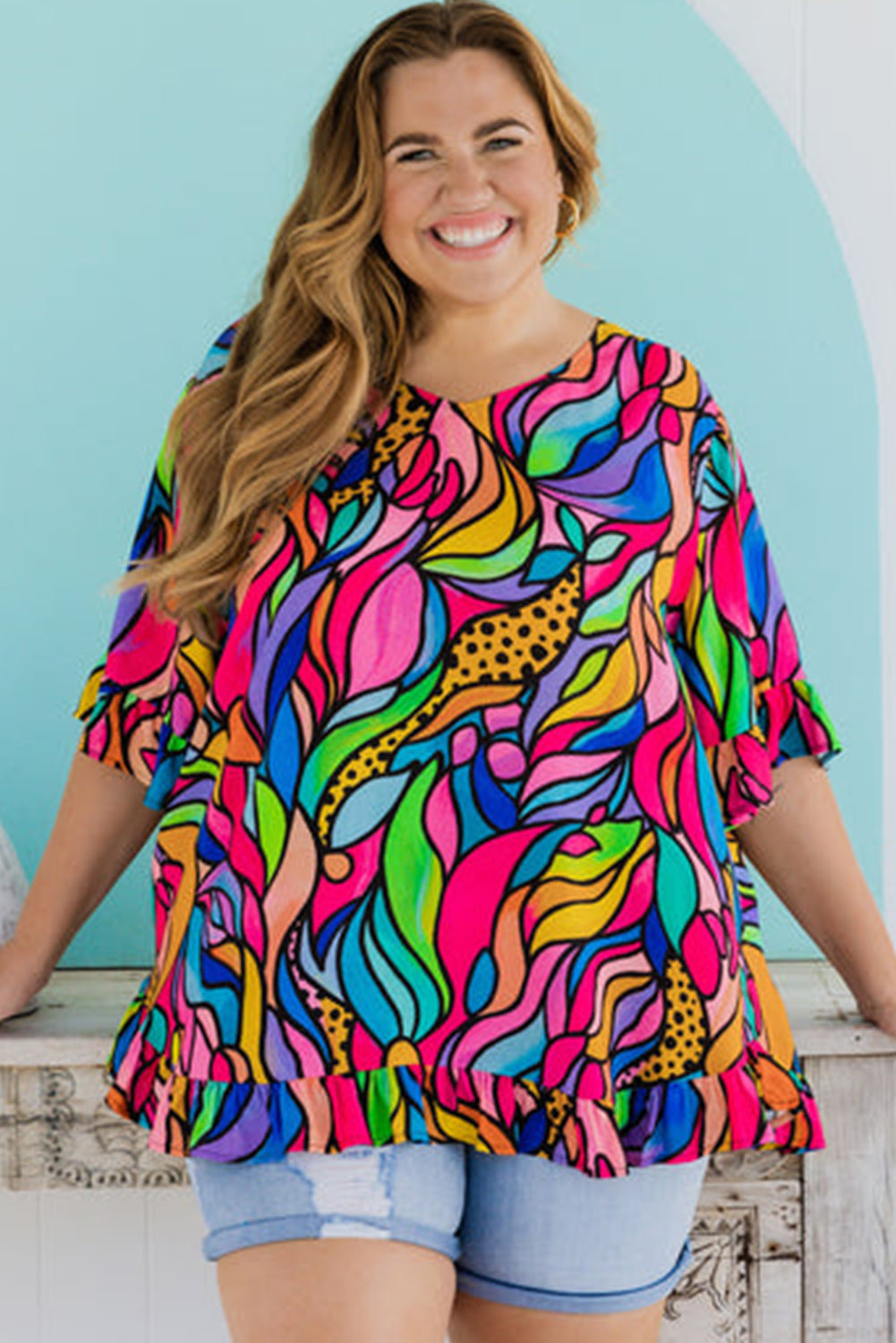 Multi Color Plus Size Blouse