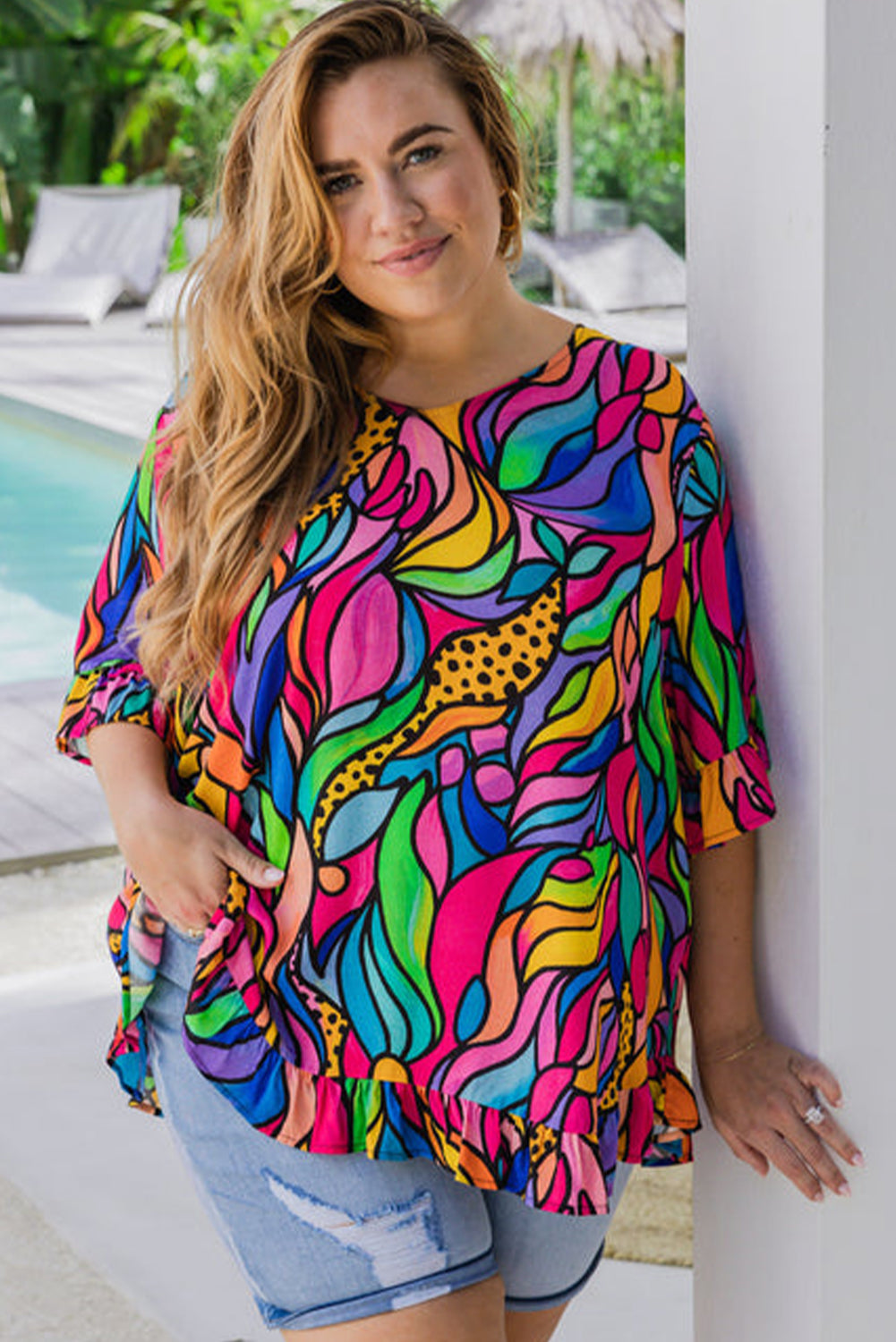 Multi Color Plus Size Blouse