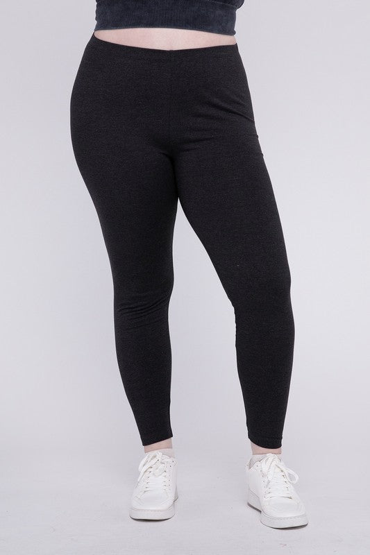 Plus Size Premium Cotton Full Length Leggings