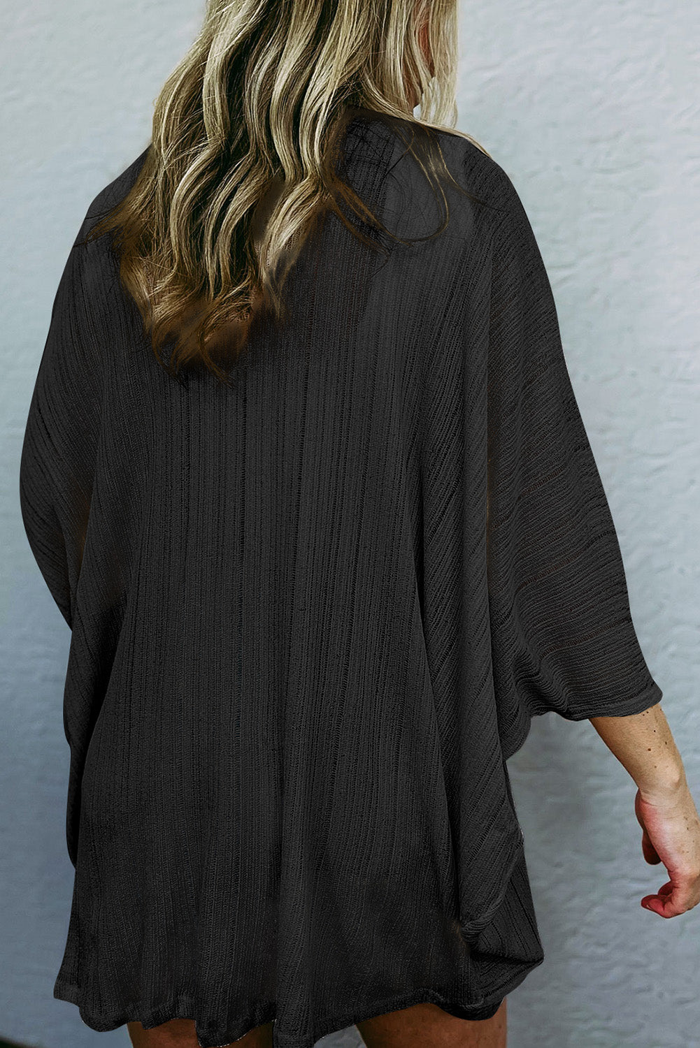 Black Sheer Lightweight Long Sleeve Cardigan (ONE SIZE)