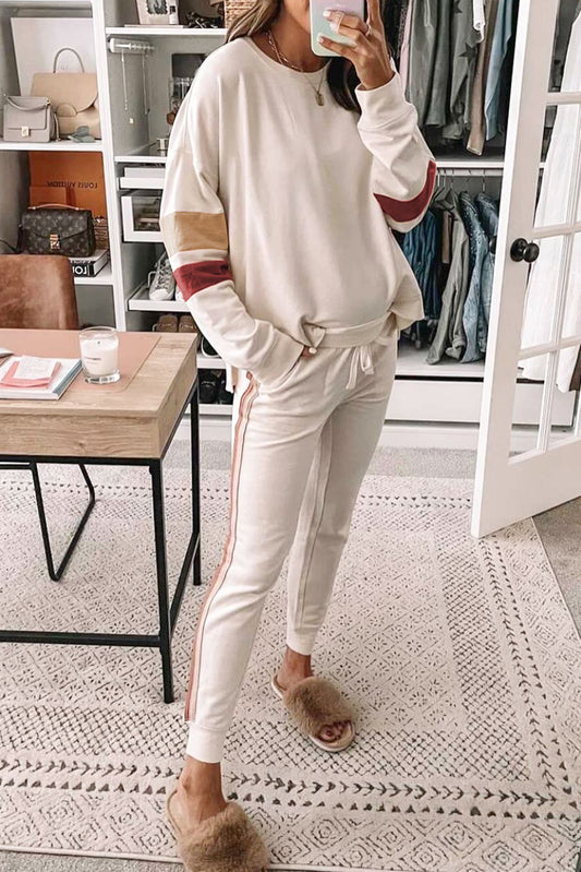 Color Block Sleeved Loungewear Set