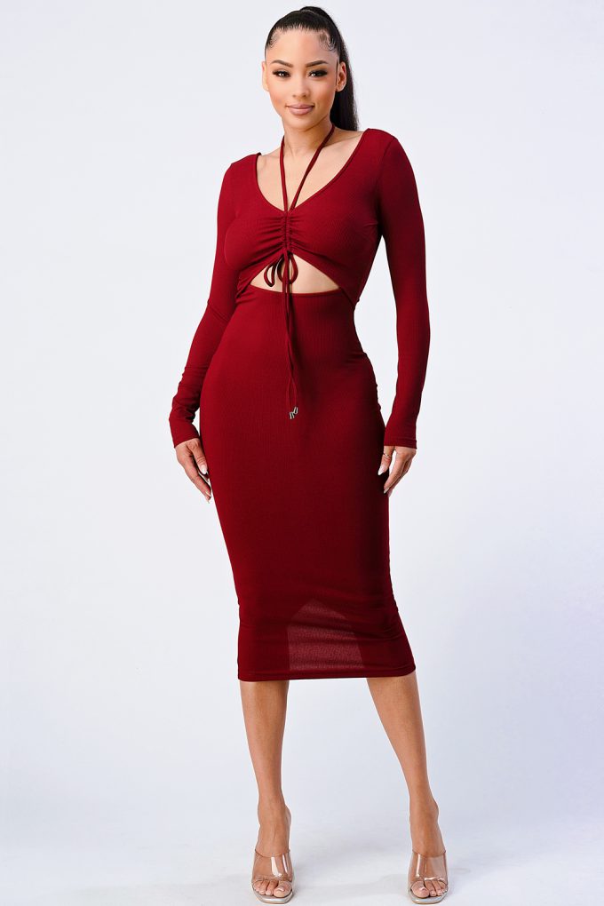 Trendy Cut-out Long Sleeved Dress