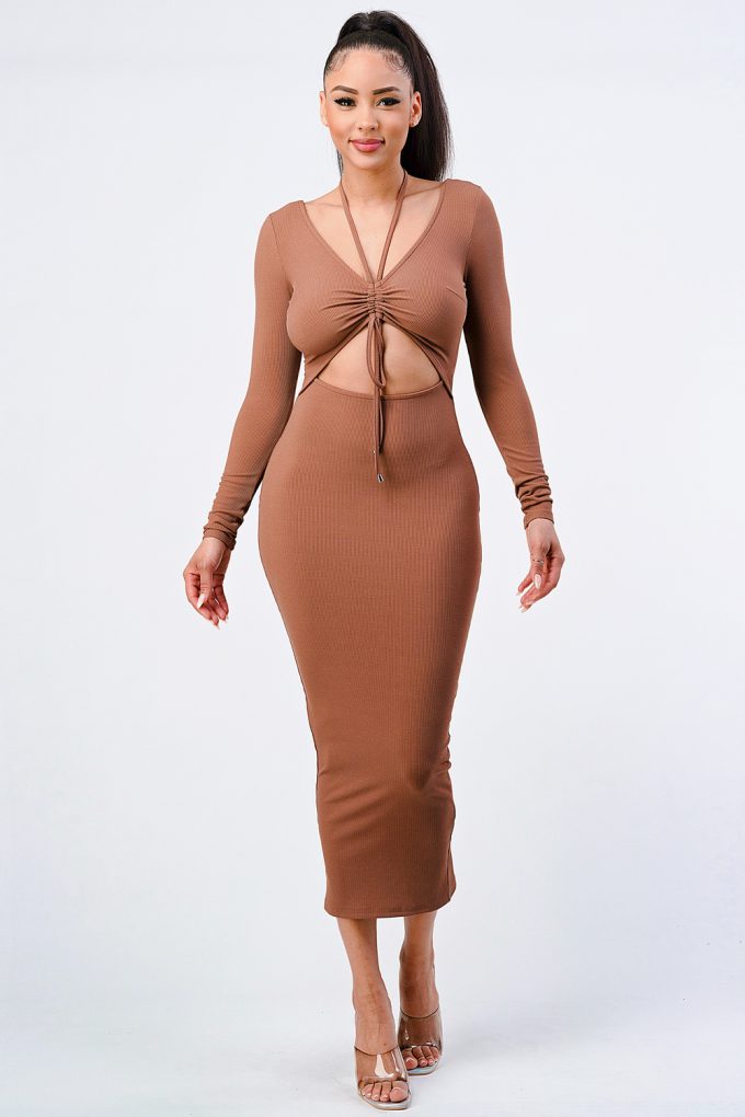 Trendy Cut-out Long Sleeved Dress