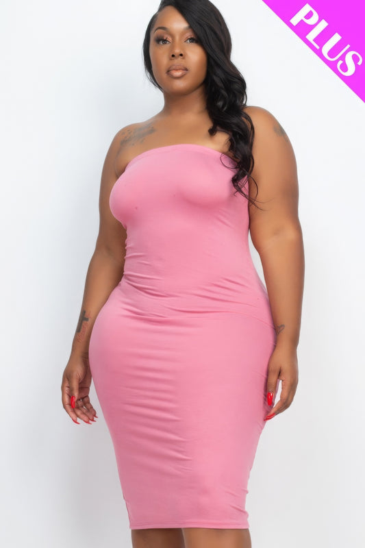 Plus Size Tube Top Bodycon Dress