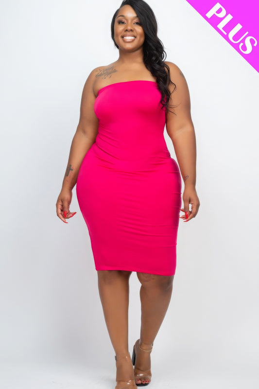 Plus Size Tube Top Bodycon Dress