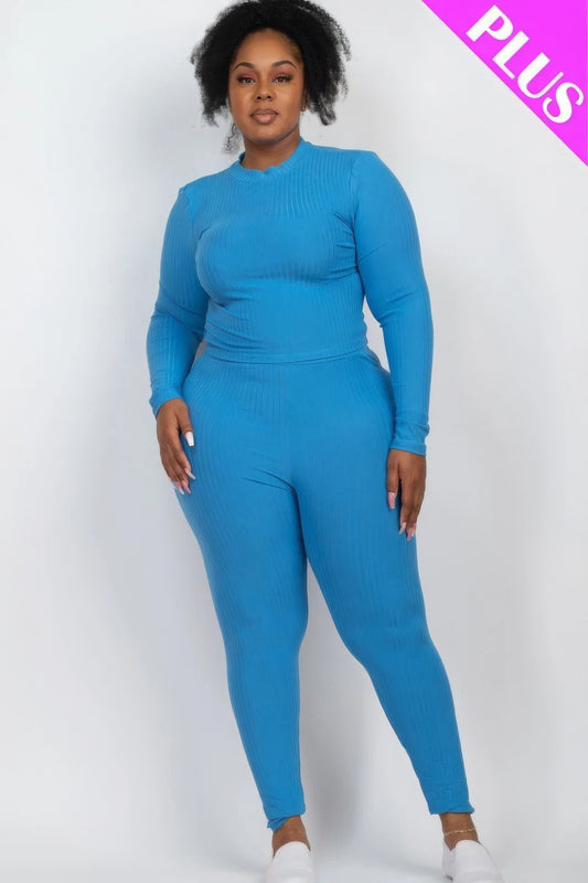 Plus Size Mock Neck 2Pc Set