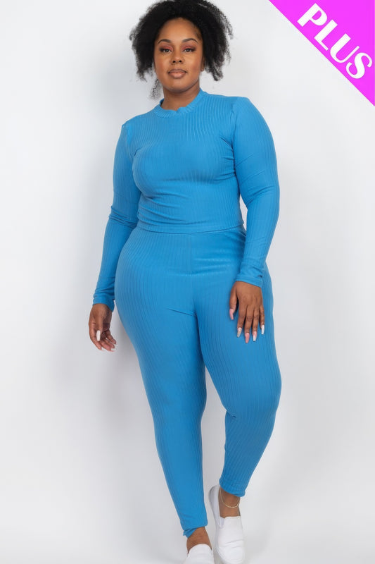 Plus Size Mock Neck 2Pc Set