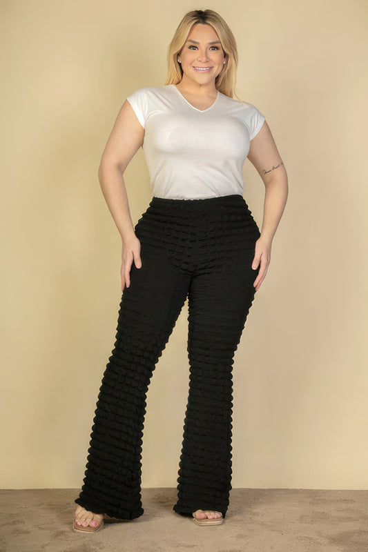 Plus Size Bubble Fabric Pants