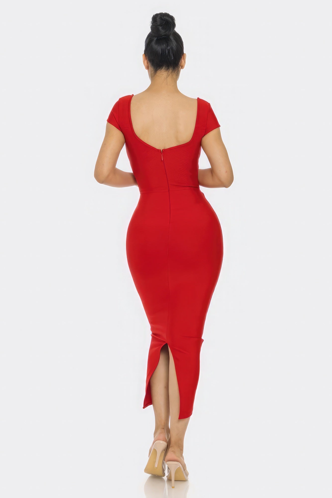 Sexy Red Bandage Midi Dress