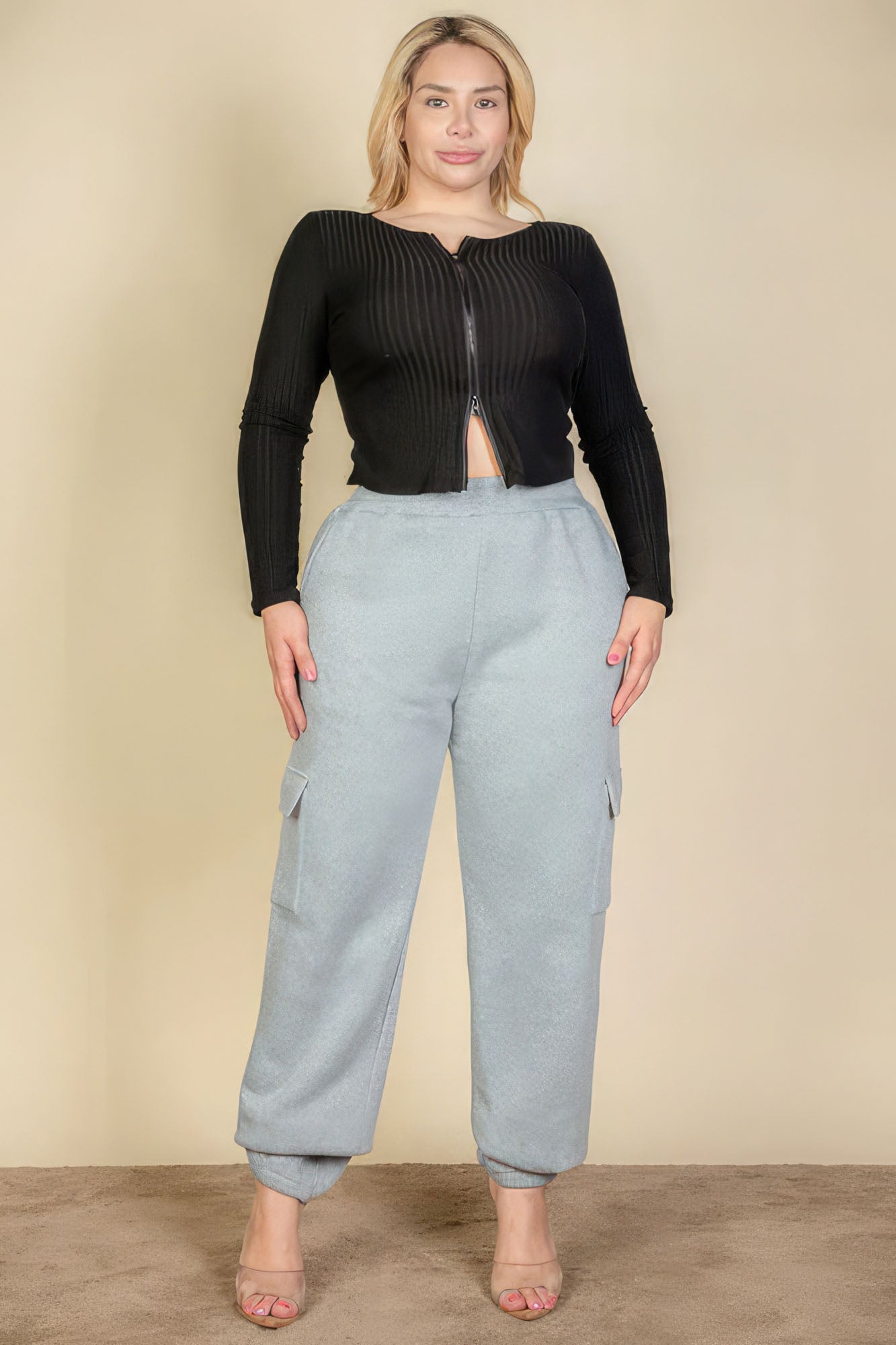 Plus Size Side Pocket Drawstring Sweatpants