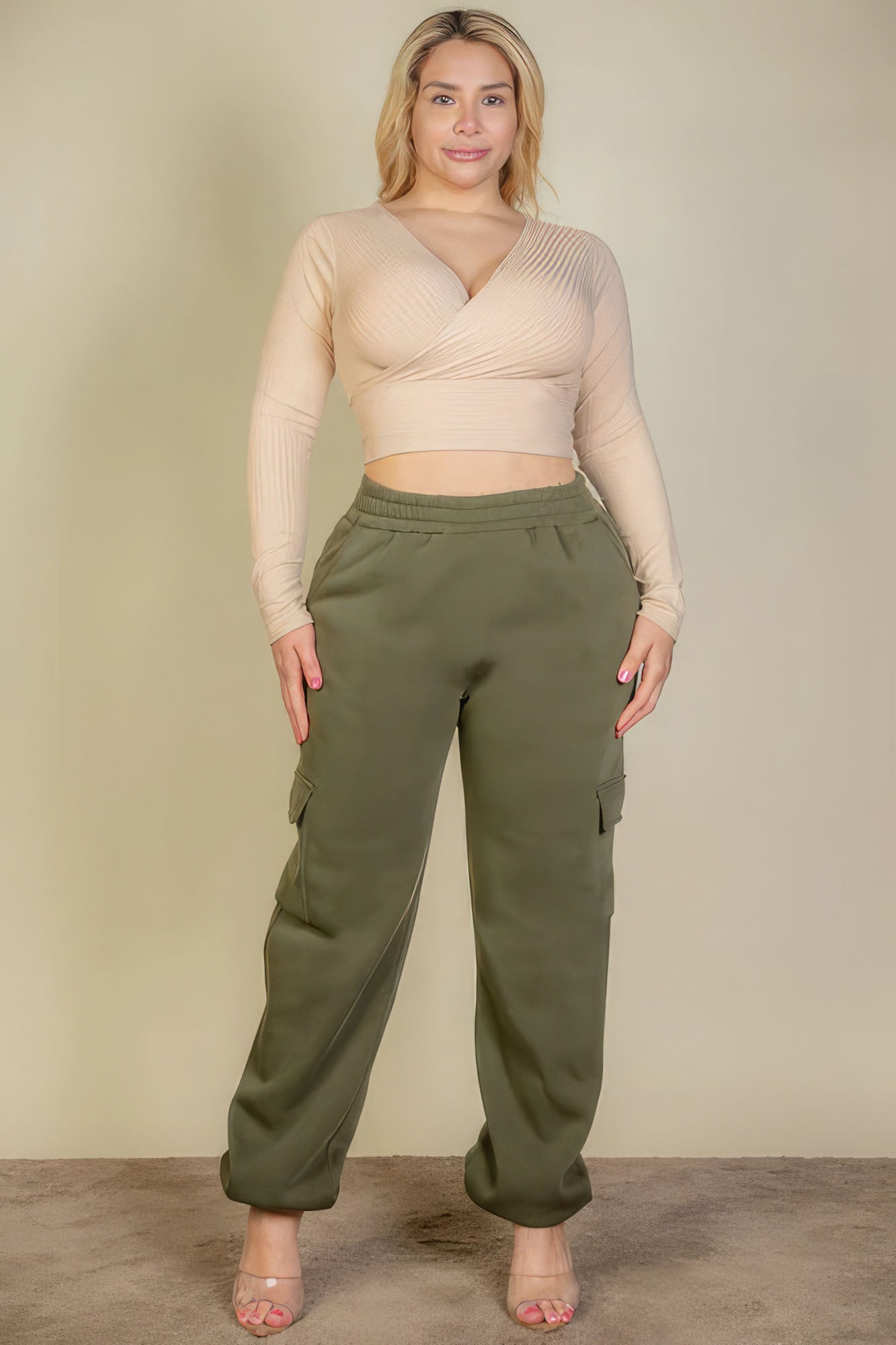 Plus Size Side Pocket Drawstring Sweatpants