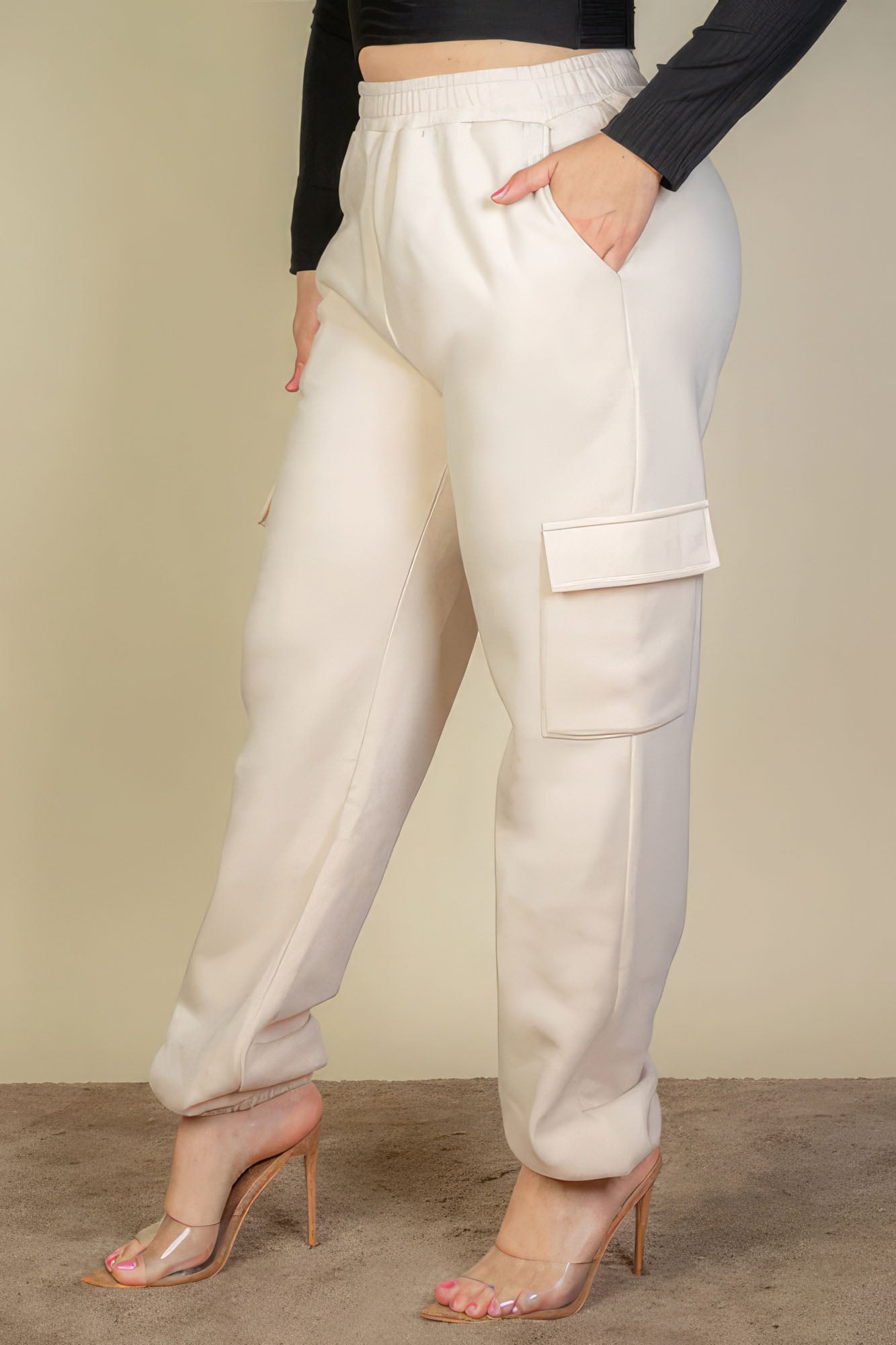 Plus Size Side Pocket Drawstring Sweatpants