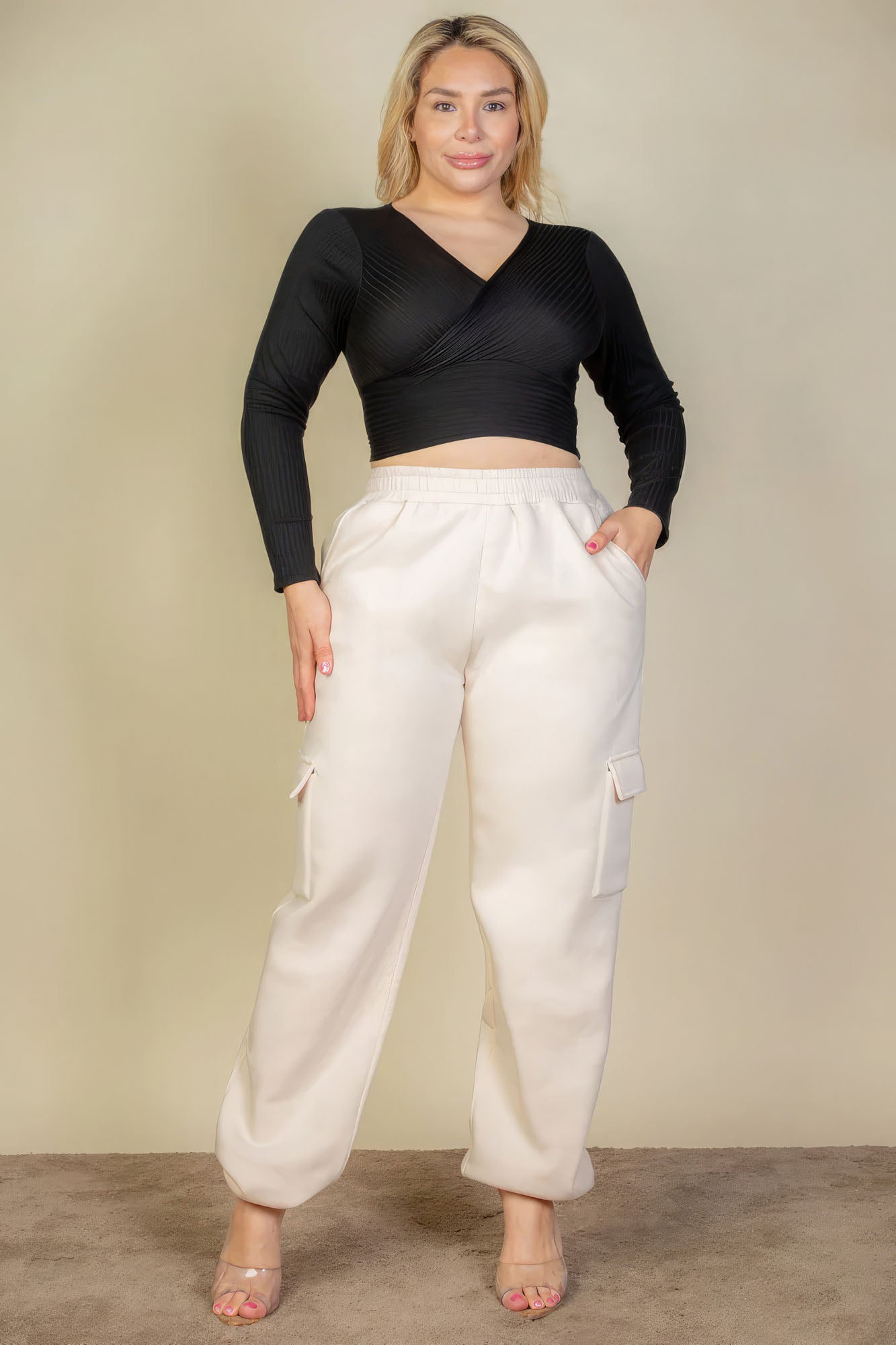 Plus Size Side Pocket Drawstring Sweatpants