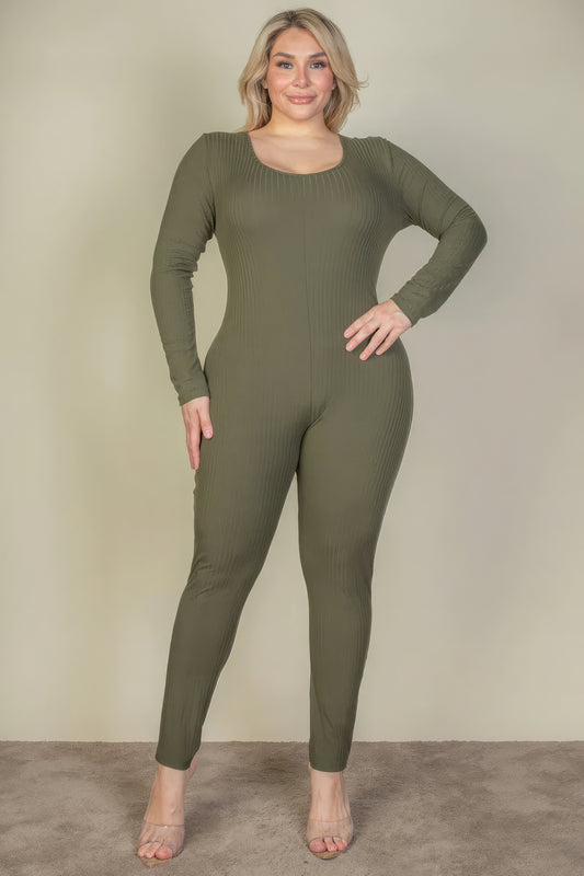 Plus Size Long Sleeve Jumpsuit