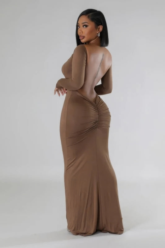 Sexy In Brown Maxi Dress