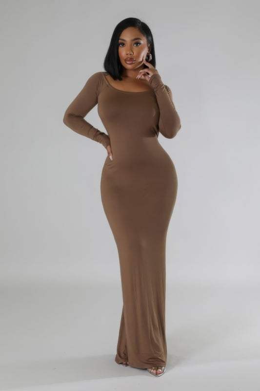 Sexy In Brown Maxi Dress