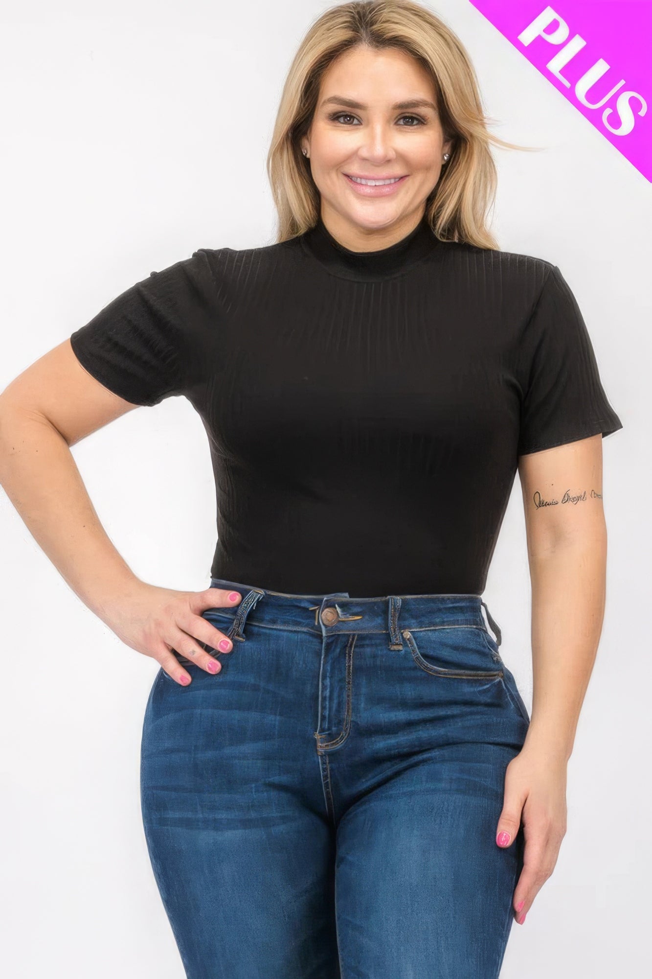 Plus Size Short Sleeve Bodysuit