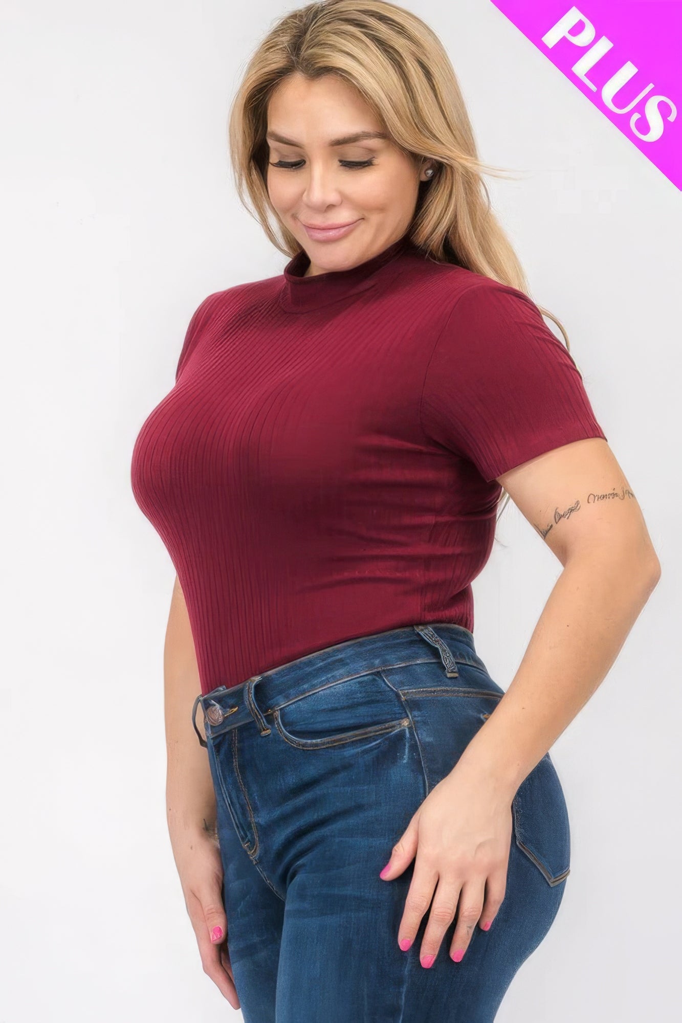 Plus Size Short Sleeve Bodysuit