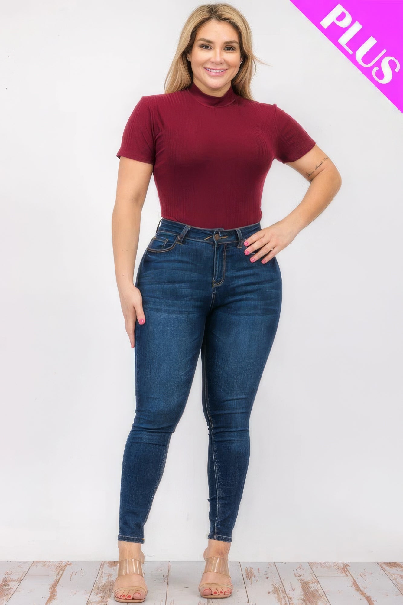 Plus Size Short Sleeve Bodysuit