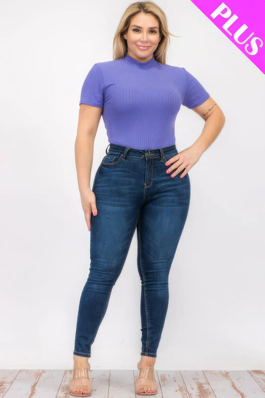 Plus Size Short Sleeve Bodysuit