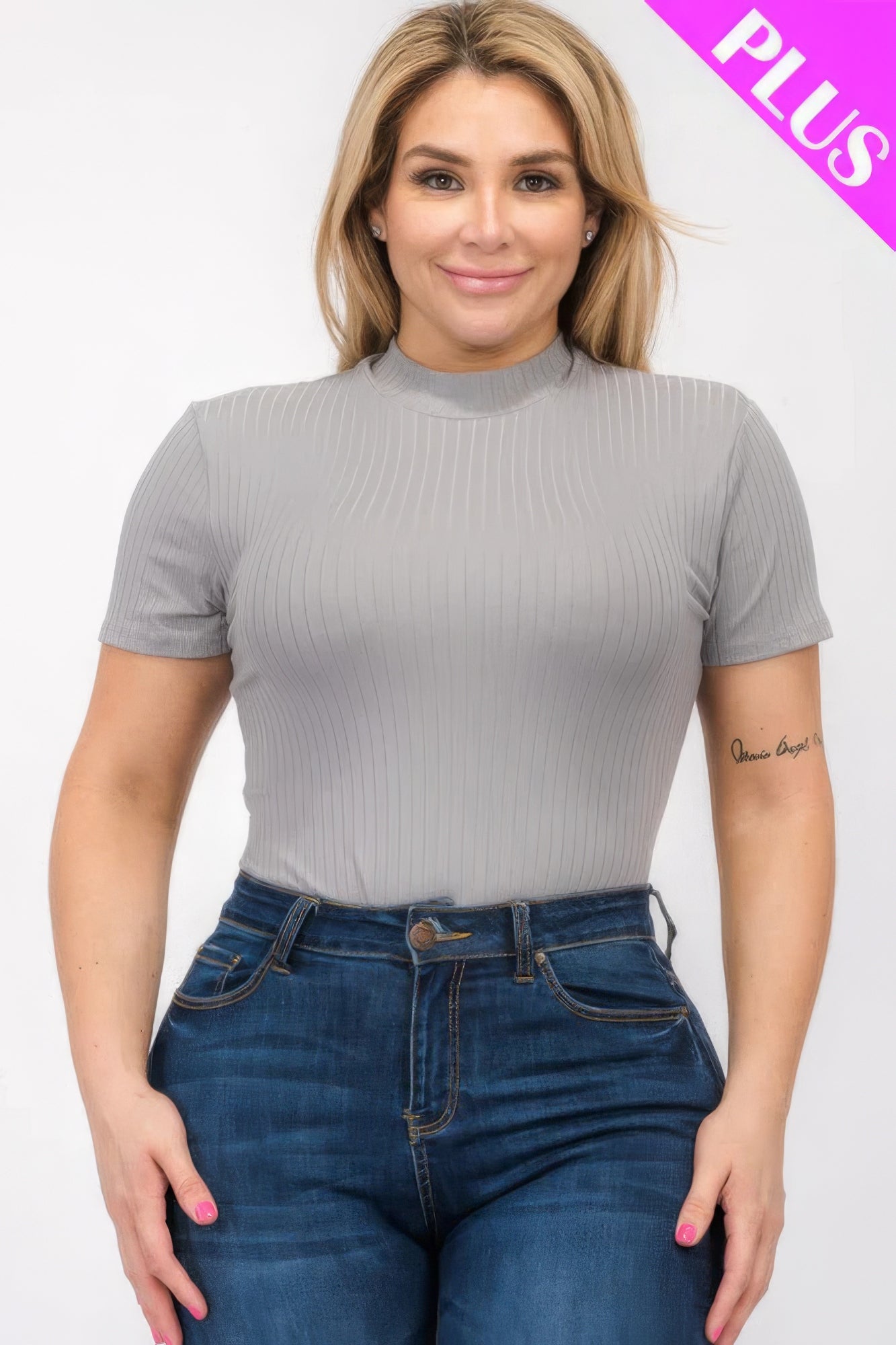 Plus Size Short Sleeve Bodysuit